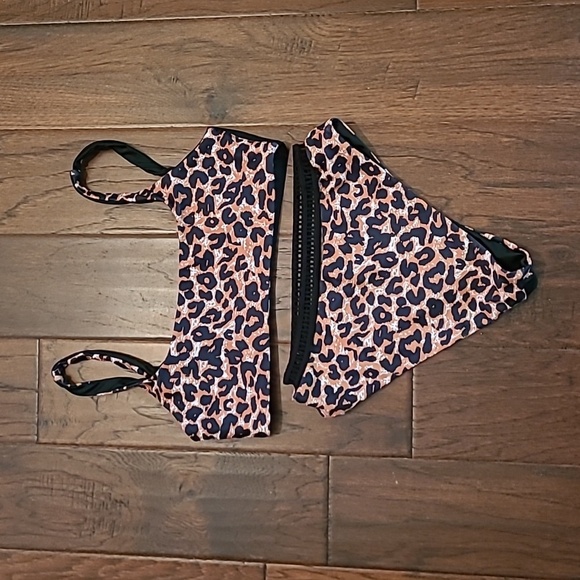 💥3for$12Shein women's bikini set with leopard print and black design size Small - Picture 2 of 4